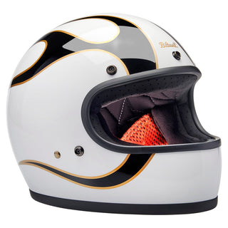 Biltwell Gringo ECE 22.06 Helmet - Ugly Gloss White Flames