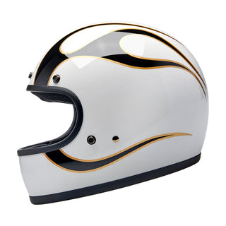 Biltwell Gringo ECE 22.06 Helmet - Ugly Gloss White Flames