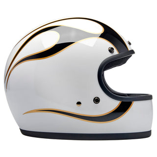 Biltwell Gringo ECE 22.06 Helmet - Ugly Gloss White Flames