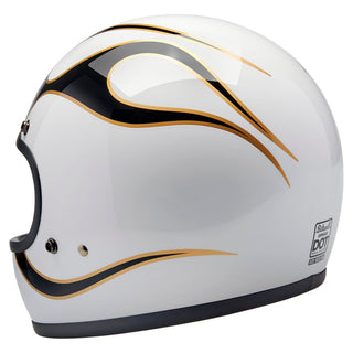 Biltwell Gringo ECE 22.06 Helmet - Ugly Gloss White Flames