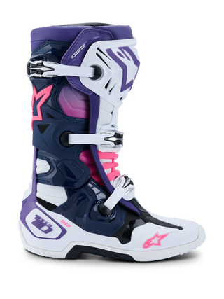 Alpinestars Tech 10 (MY20) Boots - White/Violet/Navy Blue/Fluropink