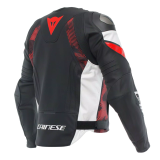 Dainese Avro 5 Leather Jacket - Black/Lava-Red/White