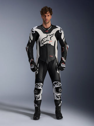 Alpinestars Gp Plus V4 Sprint One Piece Leather Suit - Black-White/Red-Fluro