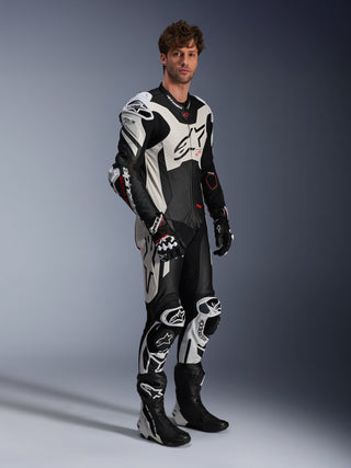 Alpinestars Gp Plus V4 Sprint One Piece Leather Suit - Black-White/Red-Fluro
