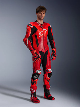 Alpinestars Gp Plus V4 Sprint One Piece Leather Suit - Fluro-Red/Mid-Red/White