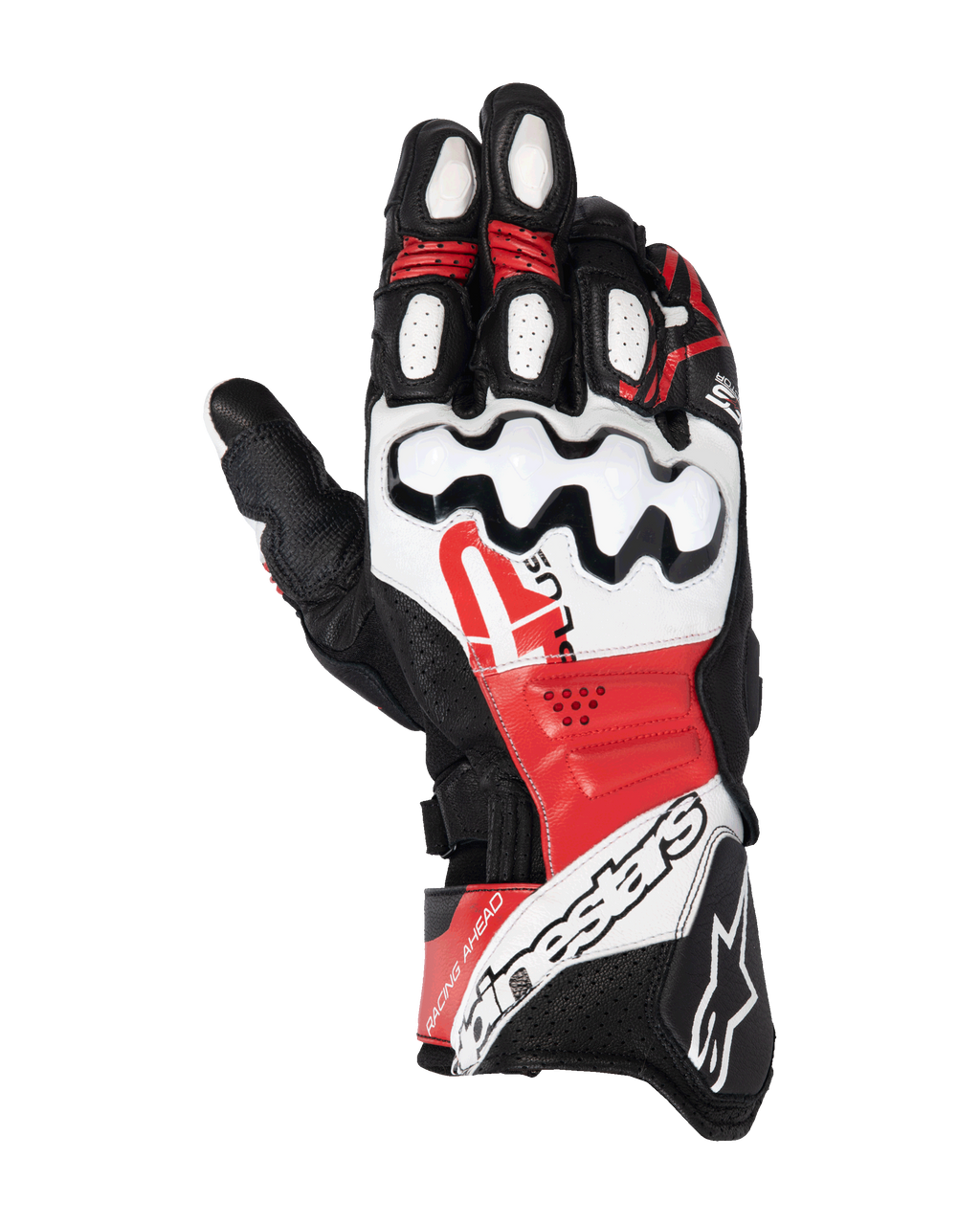 Alpinestars Gp Plus R V3 Leather Gloves Black/White/Fluro-Red