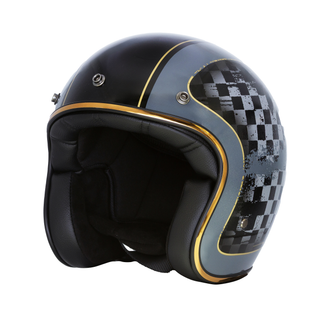 Merlin Blackbird Racer Open Face Helmet –  Black/Grey