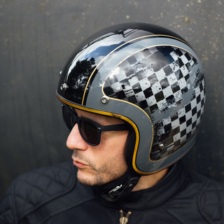 Merlin Blackbird Racer Open Face Helmet –  Black/Grey