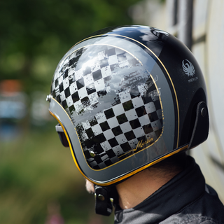 Merlin Blackbird Racer Open Face Helmet –  Black/Grey