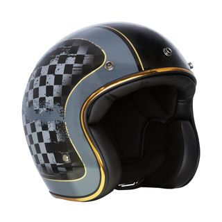 Merlin Blackbird Racer Open Face Helmet –  Black/Grey