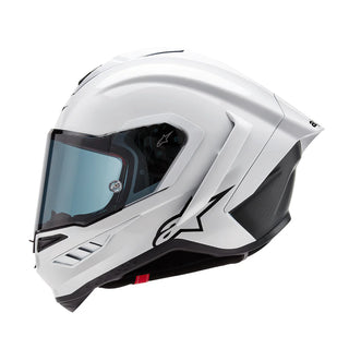 Alpinestars Supertech SR10 Solid ECE 22.06 Helmet - White Glossy/Black Matte