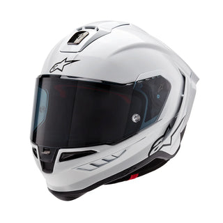 Alpinestars Supertech SR10 Solid ECE 22.06 Helmet - White Glossy/Black Matte