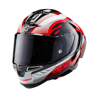 Alpinestars Supertech SR10 Team ECE 22.06 Helmet - Black/Carbon Red/White Glossy
