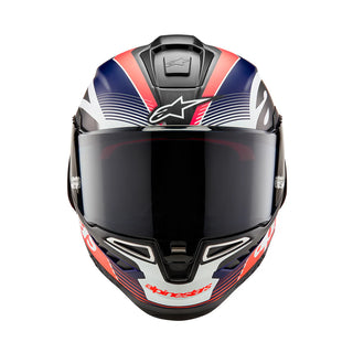 Alpinestars Supertech SR10 Team ECE 22.06 Helmet - Black/Carbon Red Fluo/Blue Matte