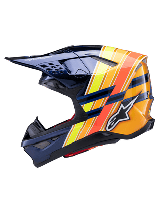Alpinestars Sm10 Tld Edition 25 Ece06 Helmet - Dark-Blue Orange Fluro-Yellow Red Glossy