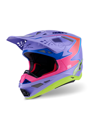 Alpinestars SM10 Jett Lawrence R01 Helmet - Purple/Fluro-Pink/Fluro-Yellow/Glossy