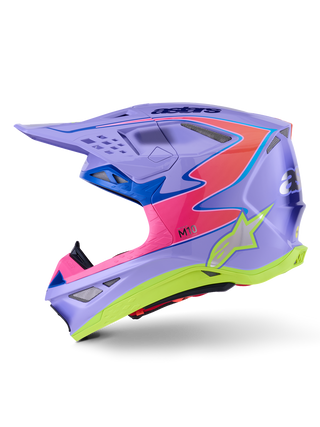 Alpinestars SM10 Jett Lawrence R01 Helmet - Purple/Fluro-Pink/Fluro-Yellow/Glossy
