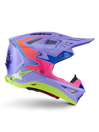 Alpinestars SM10 Jett Lawrence R01 Helmet - Purple/Fluro-Pink/Fluro-Yellow/Glossy