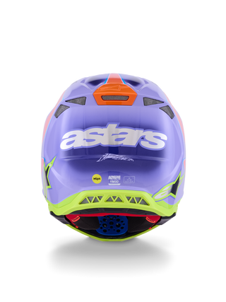 Alpinestars SM10 Jett Lawrence R01 Helmet - Purple/Fluro-Pink/Fluro-Yellow/Glossy