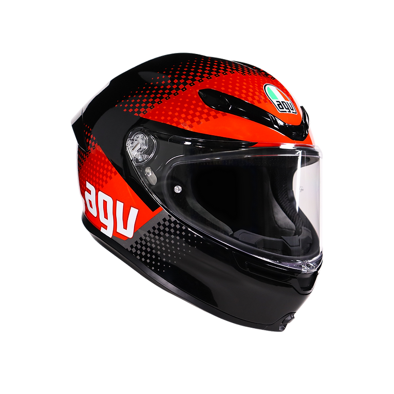 AGV K6 S Smu Fision Motorcycle Full Face Helmet - Black/Red