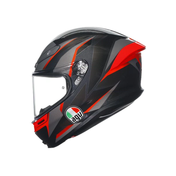AGV K6 S Slashcut Motorcycle Full Face Helmet - Black/Red