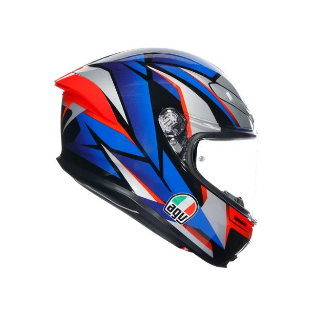 AGV K6 S Slashcut Motorcycle Full Face Helmet - Blue/Red