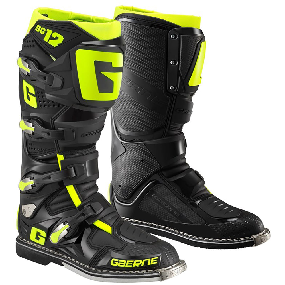 Gaerne SG-12 Motocross Boots - Black/Neon