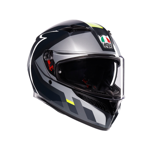 AGV K3 Shade Helmet - Grey/Fluro Yellow