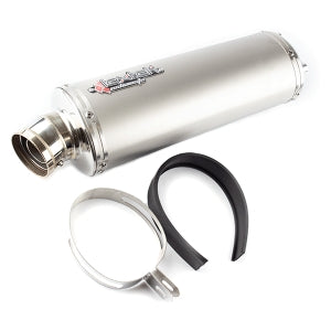 Lextek O41 Matt Stainless Steel Exhaust Silencer 4 Bolt Fixing