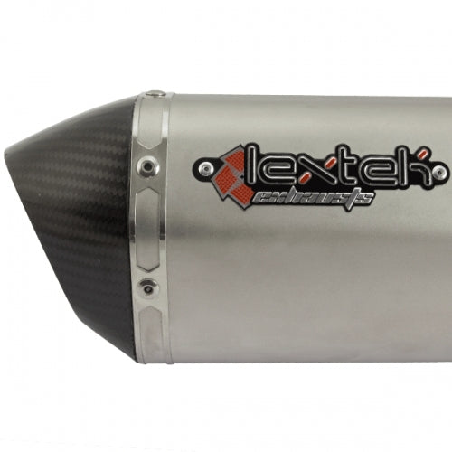 Lextek S41 Matt Stainless Steel Hexagonal Exhaust Silencer 4 Bolt Fixing