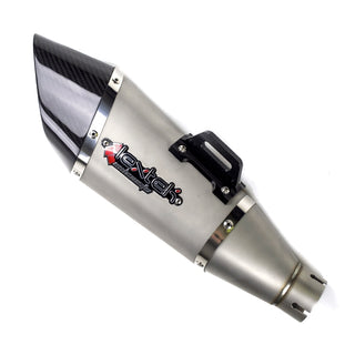 Lextek VP6 Matt Stainless Steel Tri Oval Exhaust Silencer 51mm
