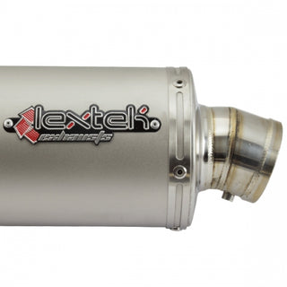 Lextek O41L Matt Stainless Steel Oval Left Exhaust Silencer 4 Bolt Fixing