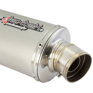 Lextek OP1L Matt Stainless Steel Oval Left Exhaust Silencer 51mm