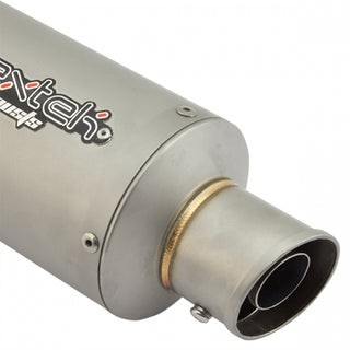 Lextek GP1L Matt Stainless Steel GP Stubby Left Exhaust Silencer 51mm