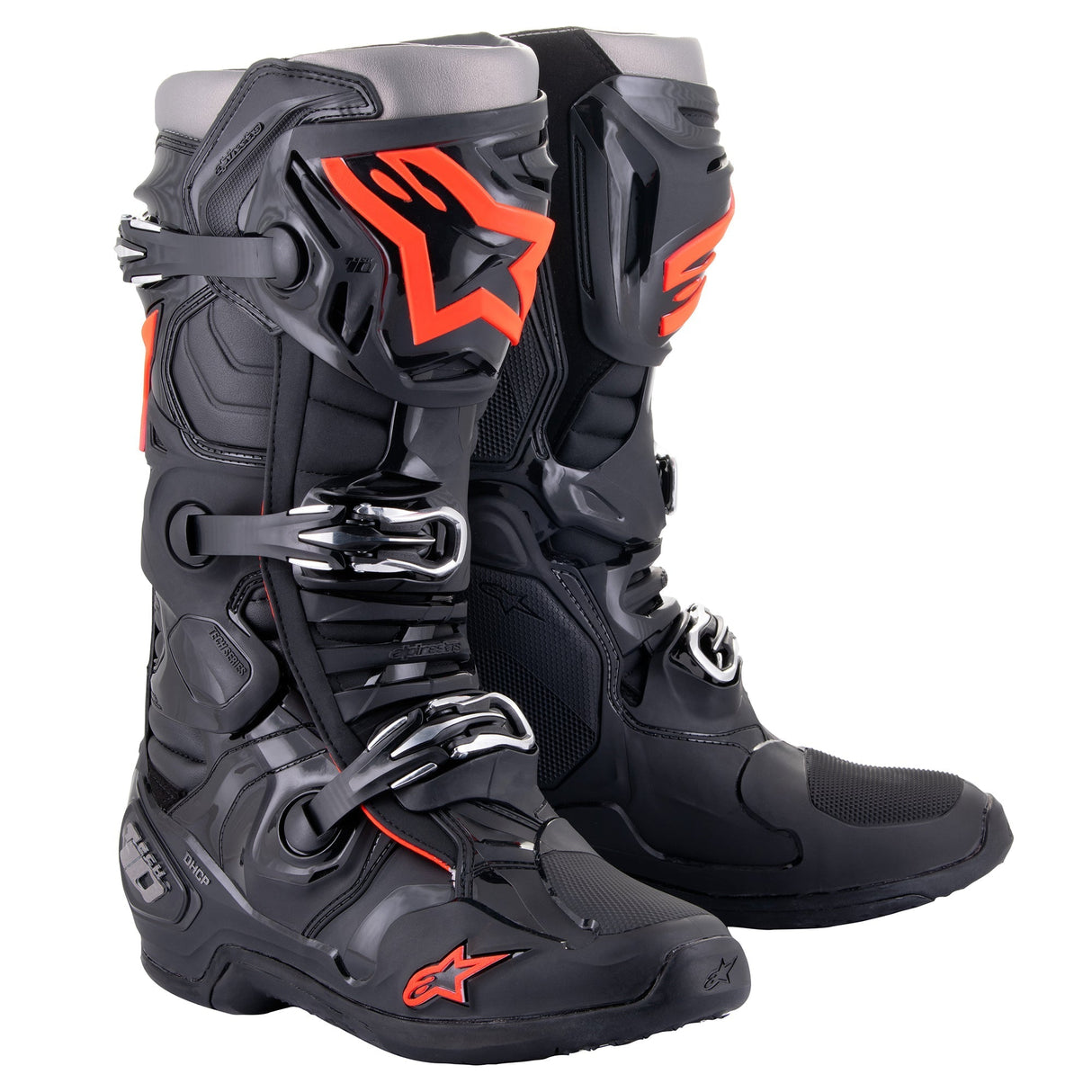 Alpinestars Tech 10 Boots - Black Red Fluro