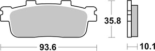 SBS FRICTION - Sinter Rear Scooter Brake Pads - 201MS-