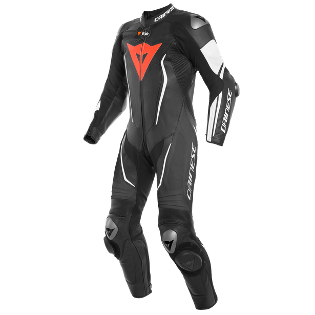 Dainese Misano 2 D-Air 1Piece Performace Leather Suit - Black/Black/White