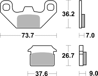SBS FRICTION - Ceramic Rear Scooter Brake Pads - 213HF-