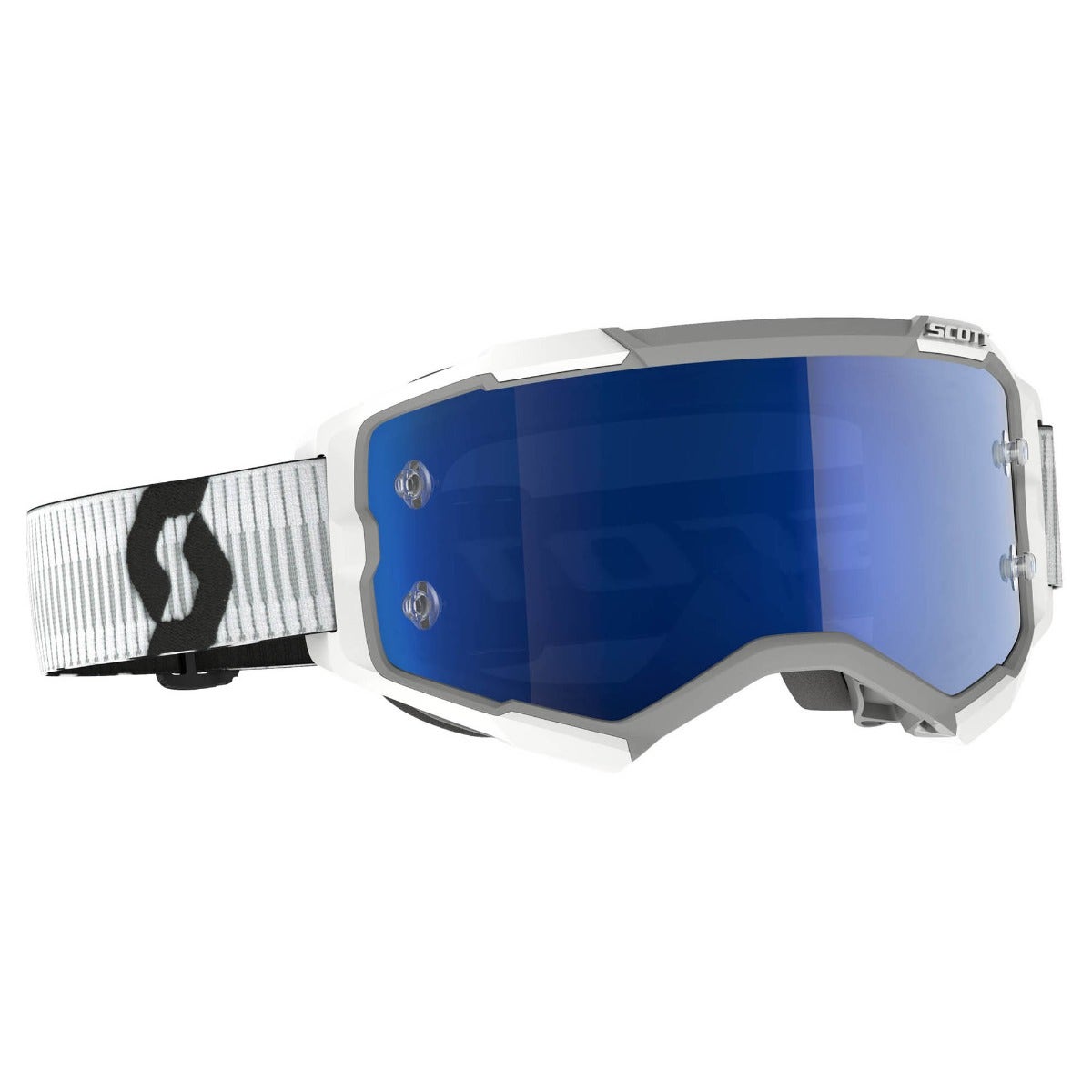 Scott Fury Goggle White/Blue/Blue Chrome Lens