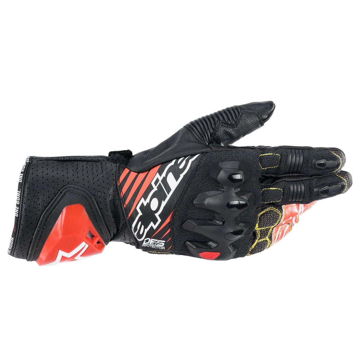 Alpinestars GP Tech V2 Gloves - Black/White/Red Fluro