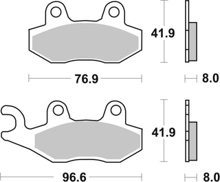 SBS Organic Brake Pads Front-Rear - 611HF-