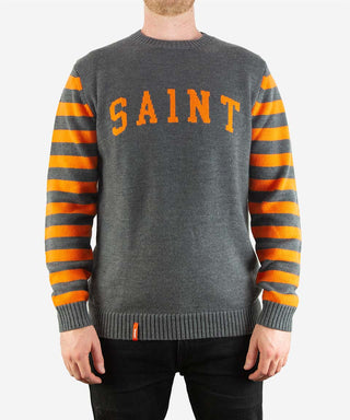 Saint Retro Knit Crew Charcoal Stripe