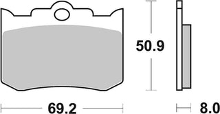 SBS Hd Sintered Brake Pads Front - 678H.HS-