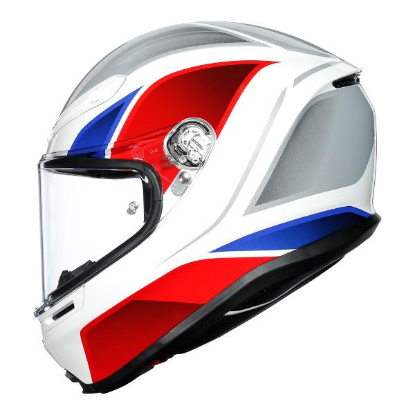 AGV K-6 Hyphen Motorcycle Full Face Helmet - White/Red/Blue