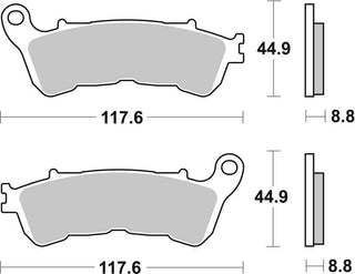 SBS FRICTION - Street Performance EVO Sinter Front Brake Pads - 828SP-