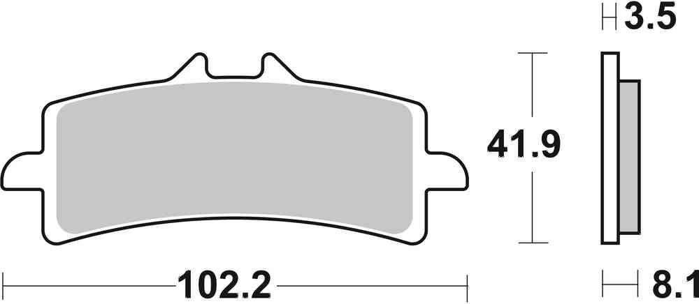 SBS Dual Carbon Racing Brake Front (3.5Mm Backing Plate) - 841DC-