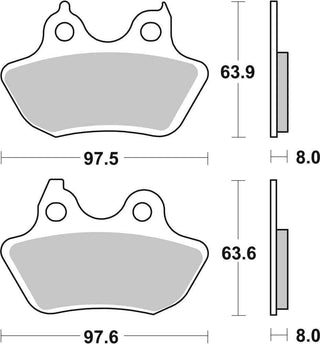 SBS FRICTION - Carbon Tech Rear H-D Brake Pads - 846H.CT-
