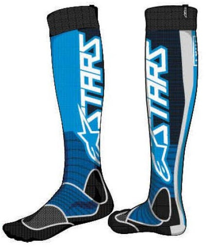 Alpinestars Mx Pro Dirt Bike Long Motocross Socks - Cyan Black