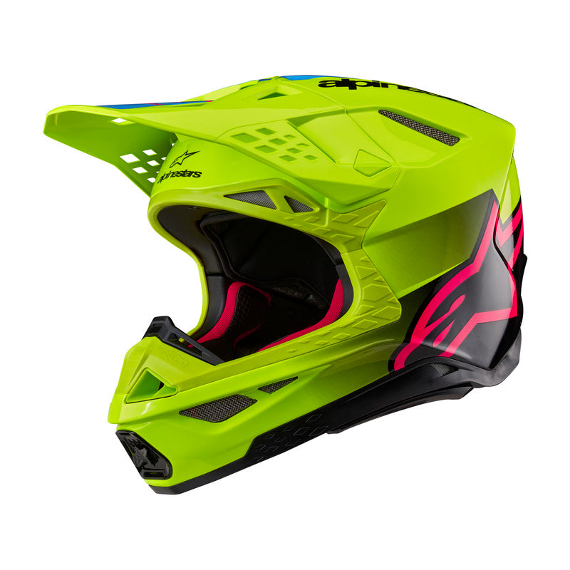 Alpinestars Supertech SM10 Unite Helmet - Fluro Yellow Black Diva Pink Gloss