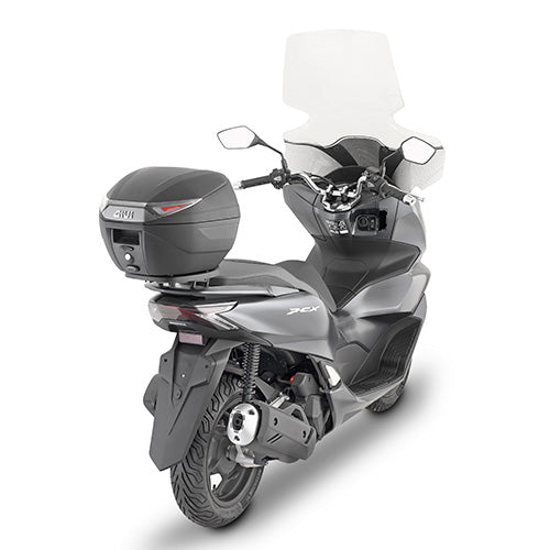 Givi 30L Monolock Topcase Tech With Plate And Universal Kit - Black With Smoked Reflectors